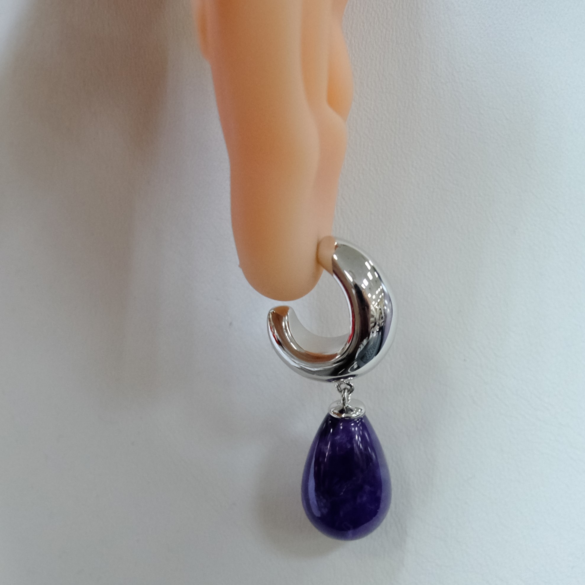 Серебряные серьги с аметистами